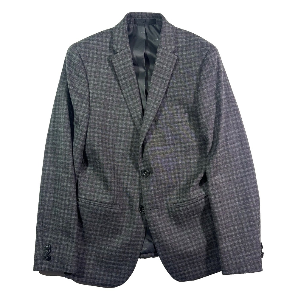 boys charcoal burgundy check Michael Kors blazer jacket sport suit coat 12 R